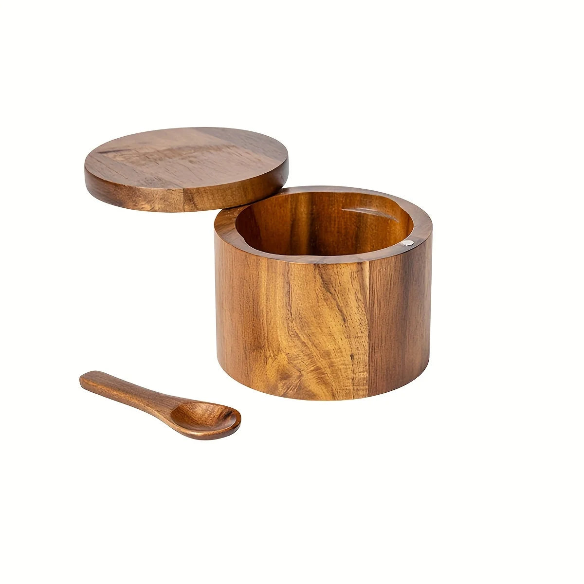 Acacia Essence: A durable acacia wood salt and pepper jar, a perfect storage solution for your kitchen seasonings.