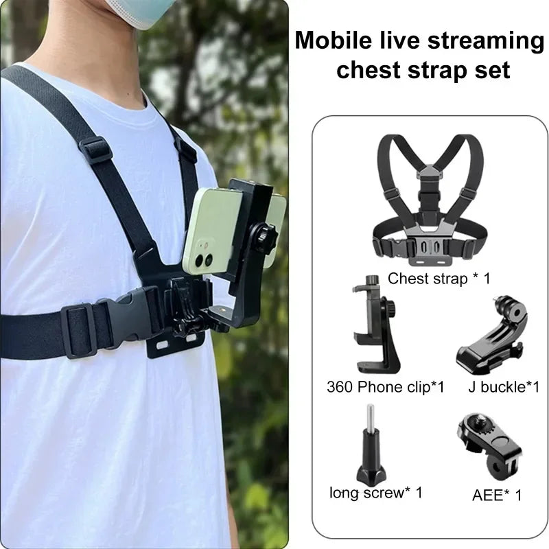 LiveClip: The 5-in-1 chest strap phone holder for first-person video recording, live streaming, and hands-free use.