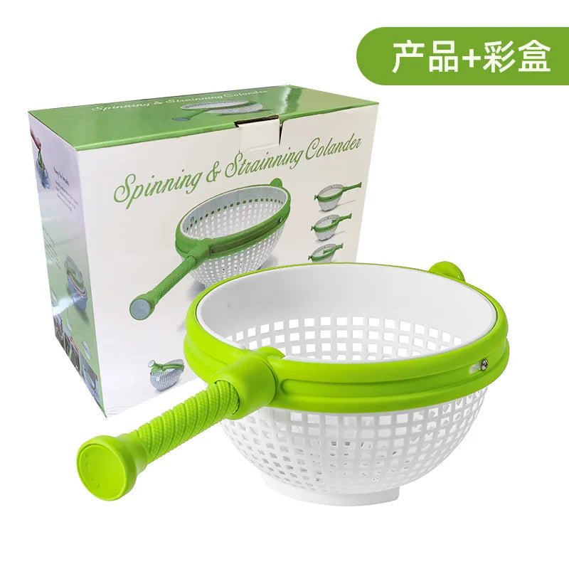 Folding Drainer Basket & Salad Spinner – Spin-Dry Fruits and Vegetables