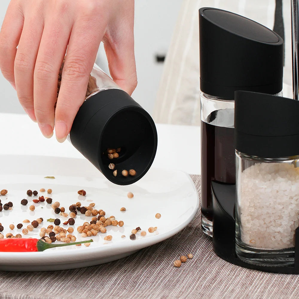 Spice Carousel: This 5-piece rotating cruet set is the perfect kitchen storage solution for your salt, pepper, oil, and vinegar.