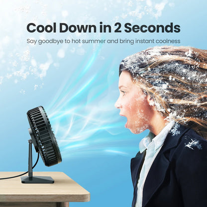 Ventilador de escritorio USB GAIATOP: ultrasilencioso, 4 velocidades, refrigeración ajustable