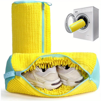 ShoeGuard: Protect your sneakers and casual shoes with our durable yellow and blue laundry bag, ensuring a safe wash every time.