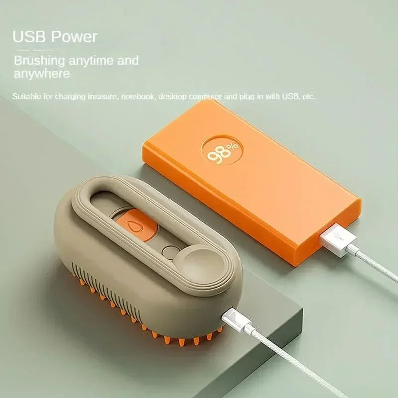 PetVapor:El cepillo vaporizador para perros 3 en 1 para masajes, aseo de mascotas y eliminación de pelo enredado y suelto, un cepillo eléctrico perfecto para el pelo de gato.