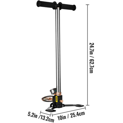VEVOR Pressur: A reliable 3-stage hand pump with a pressure gauge, providing 4500PSI for your inflatable gear and air guns.
