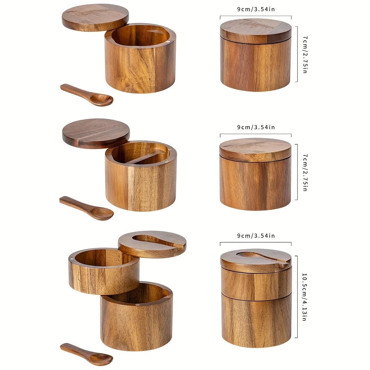 Acacia Essence: A durable acacia wood salt and pepper jar, a perfect storage solution for your kitchen seasonings.