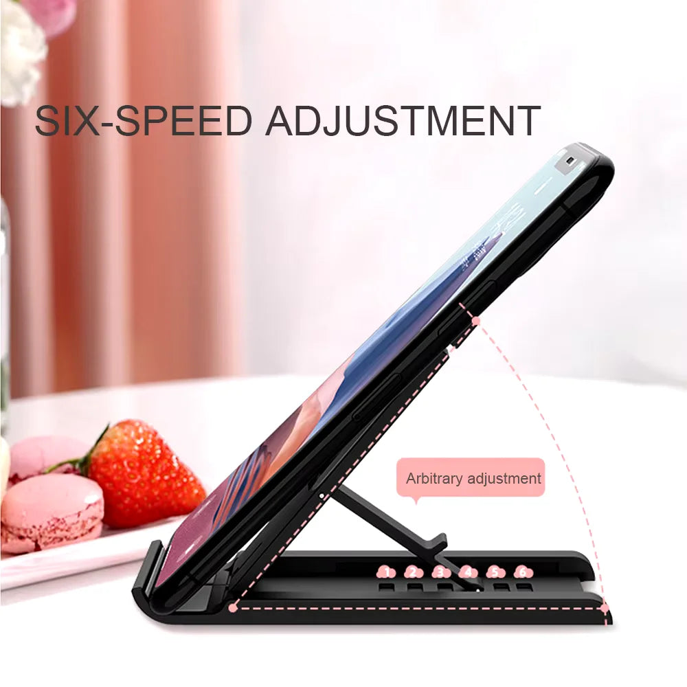 PocketStand: A portable mini mobile phone stand that folds flat, perfect for your Xiaomi, iPhone, and Samsung devices.