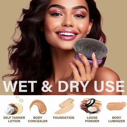 Aura Blend : Appliquez sans effort le maquillage corporel et l'autobronzant à l'aide de notre pinceau kabuki extra-large conçu pour un professionnel