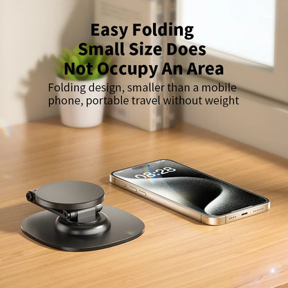 MagniFlex: A 1080° rotation magnetic phone holder with a foldable design, offering a multi-angle adjustable stand for iPhone, Samsung, and more.