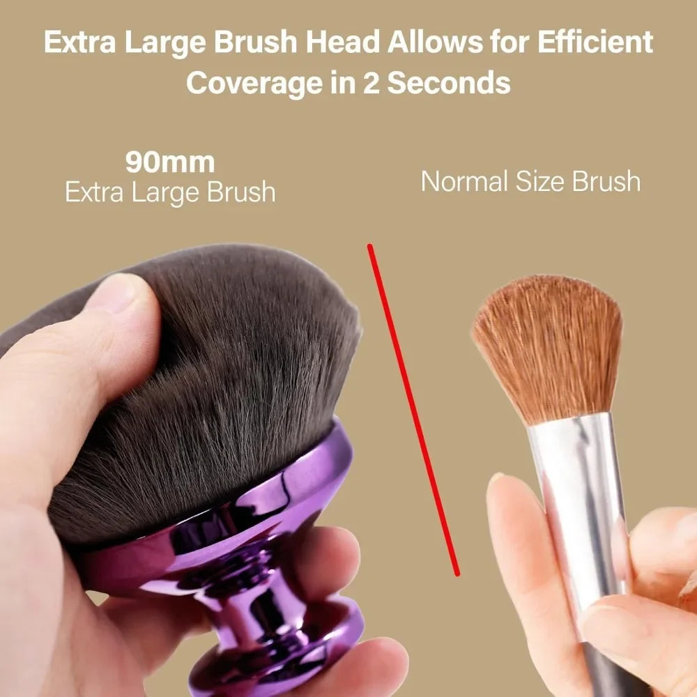 Aura Blend : Appliquez sans effort le maquillage corporel et l'autobronzant à l'aide de notre pinceau kabuki extra-large conçu pour un professionnel