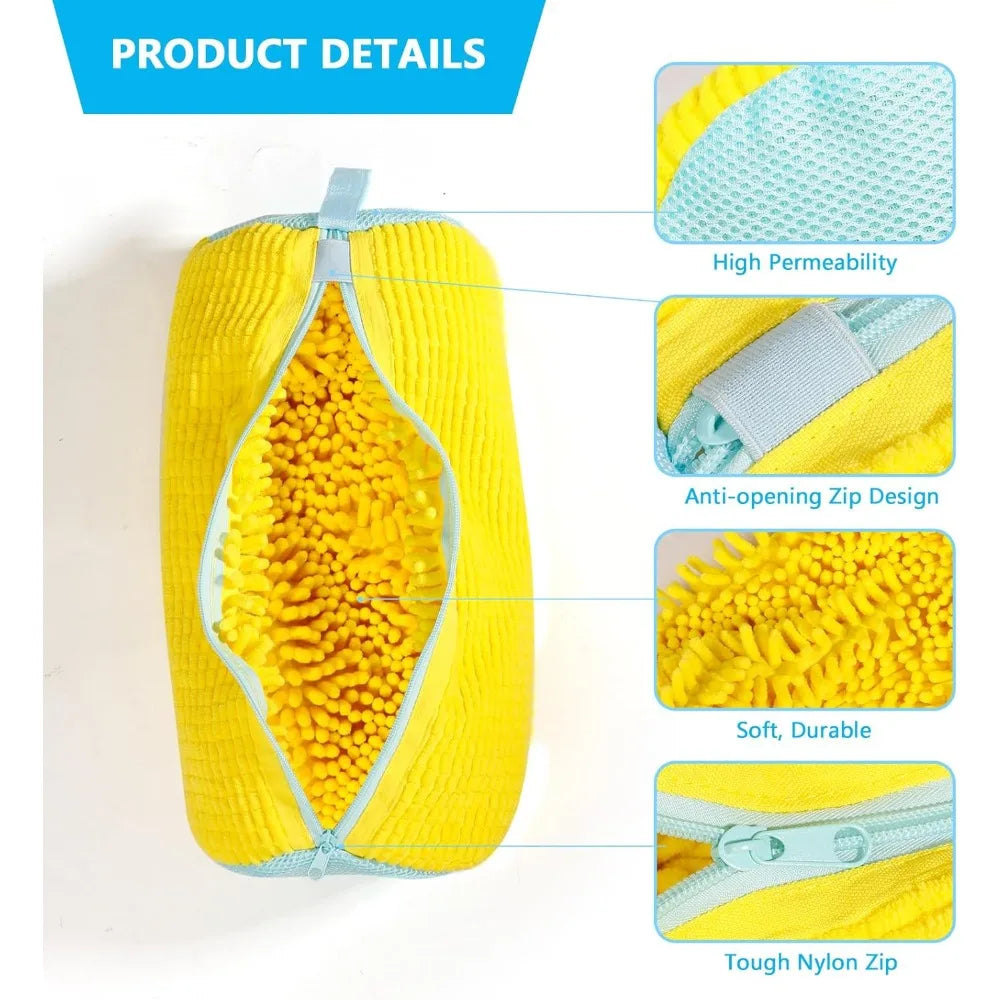 ShoeGuard: Protect your sneakers and casual shoes with our durable yellow and blue laundry bag, ensuring a safe wash every time.