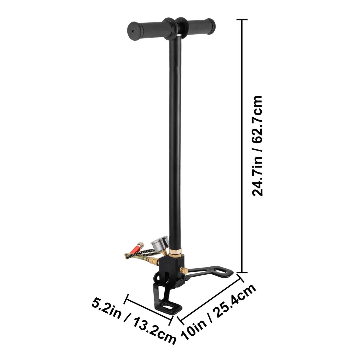 VEVOR Pressur: A reliable 3-stage hand pump with a pressure gauge, providing 4500PSI for your inflatable gear and air guns.