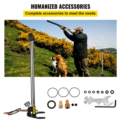 VEVOR Pressur: A reliable 3-stage hand pump with a pressure gauge, providing 4500PSI for your inflatable gear and air guns.