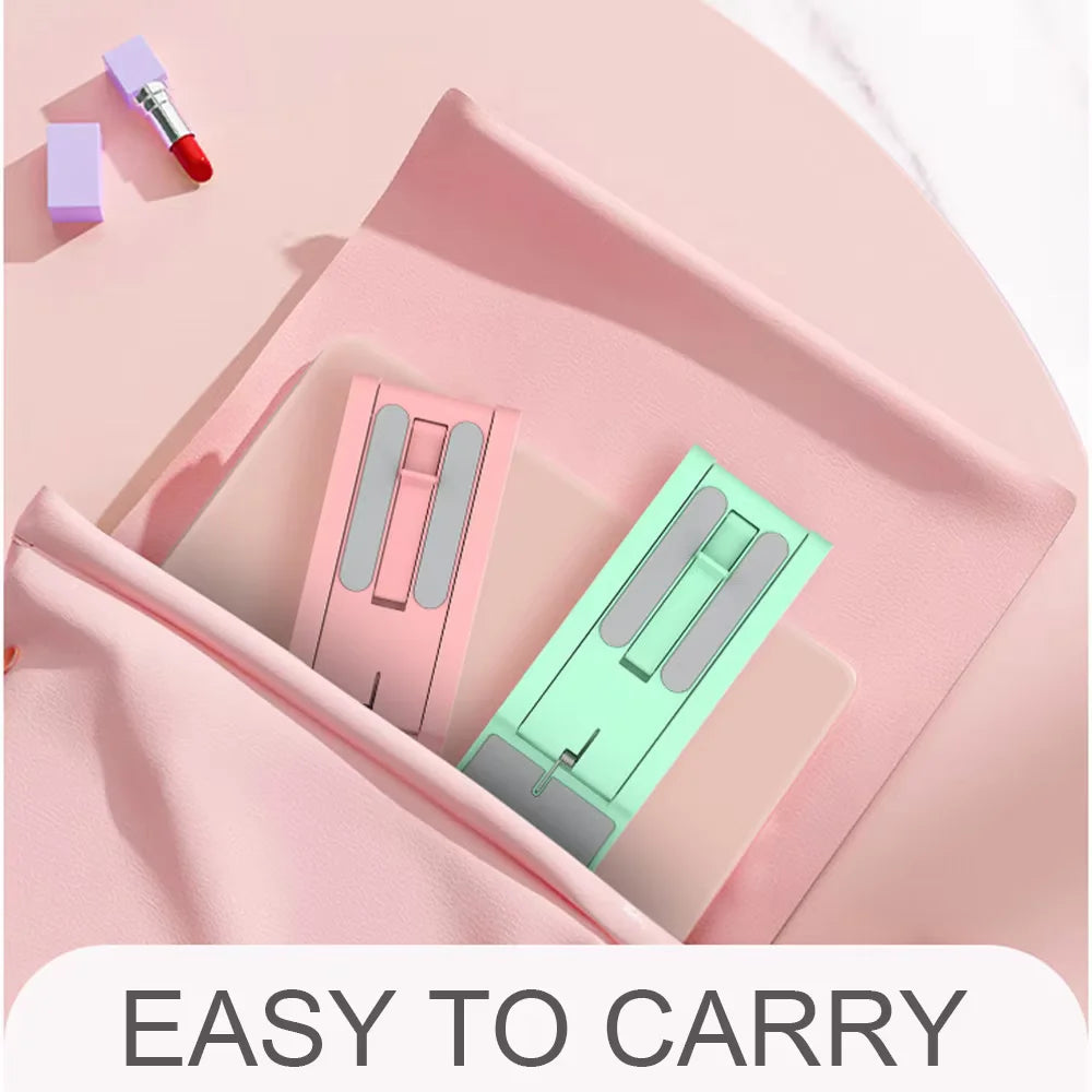 PocketStand: A portable mini mobile phone stand that folds flat, perfect for your Xiaomi, iPhone, and Samsung devices.