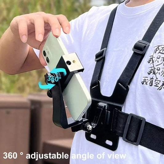 LiveClip: The 5-in-1 chest strap phone holder for first-person video recording, live streaming, and hands-free use.