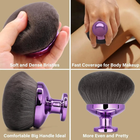 Aura Blend: Effortlessly apply body makeup and self-tanner using our extra-large, kabuki brush designed for a professional