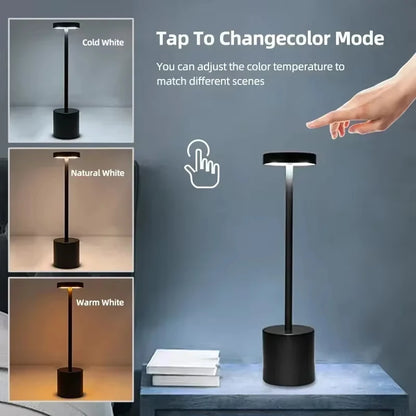 Simple Touch Sensor LED Table Lamp – Rechargeable & Elegant